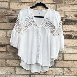 Boho Charming Charlie White Sheer Blouse